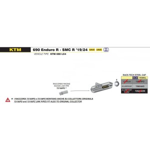 ARROW RACE-TECH EXHAUST KTM 690 ENDURO R 2021-2024, ALUMINUM/STEEL, DEKAT