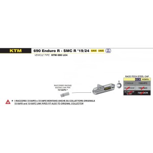 ARROW RACE-TECH EXHAUST KTM 690 ENDURO R 2021-2024, TITANIUM/STEEL, DEKAT