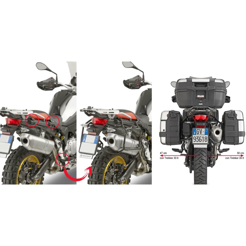 PORTAVALIGIE LATERALE GIVI AD ATTACCO RAPIDO PER VALIGIE LATERALI MONOKEY BMW F 900 GS ADVENTURE 2024-2026