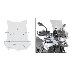 WINDSHIELD GIVI BMW F 800 GS 2024-2025, SMOKED, WITH MOUNTING KIT