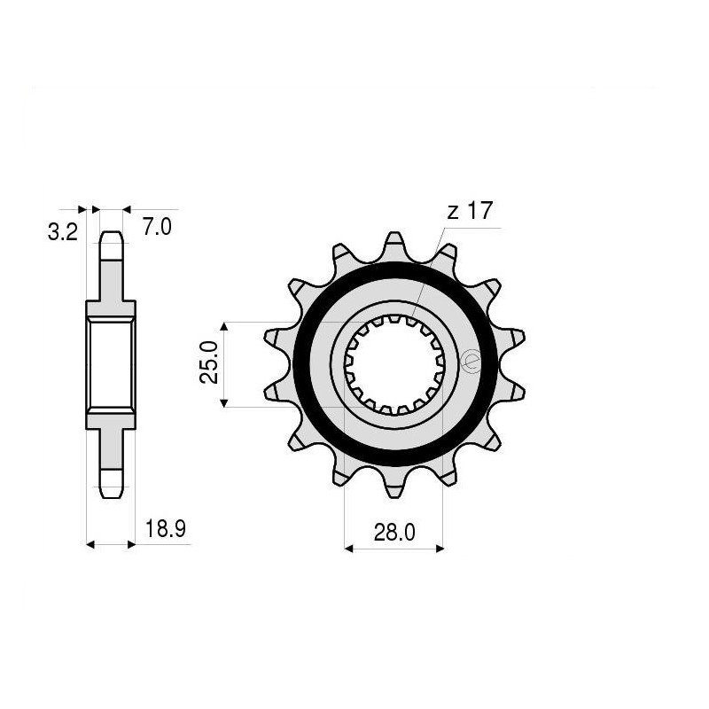 PIÑON DE ACERO PARA CADENA 525 BMW F 800 GS 2024-2025