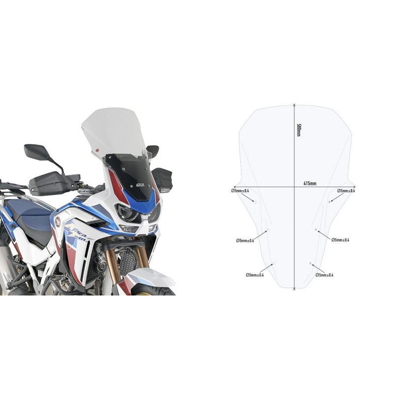PARABRISAS GIVI HONDA AFRICA TWIN 1100 ADVENTURE SPORTS 2024-2026, TRANSPARENTE