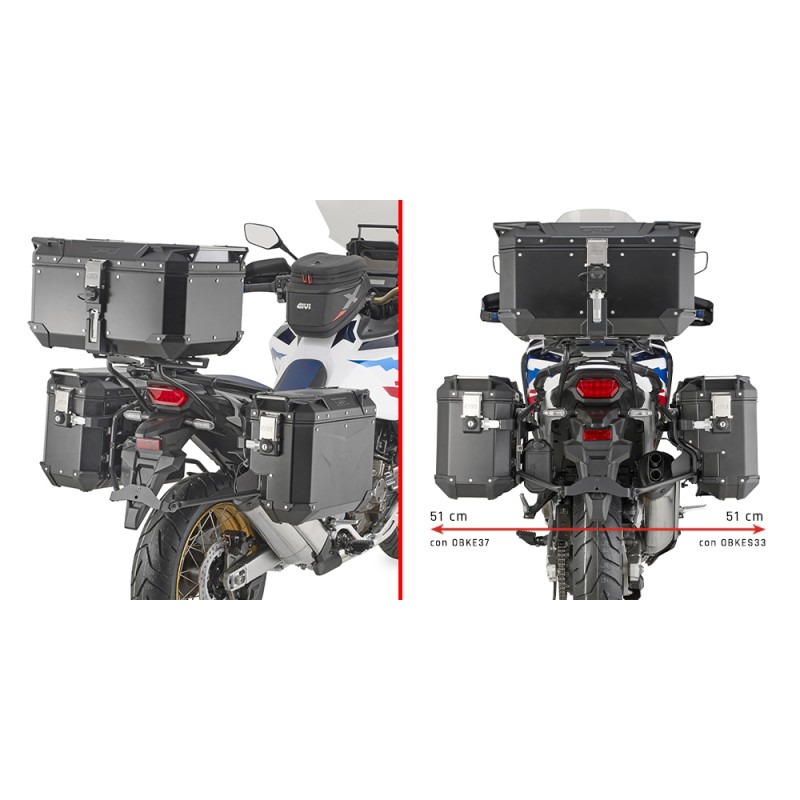 PORTAMALETAS LATERAL GIVI VALIGIE LATERALI MONOKEY CAM-SIDE TREKKER OUTBACK HONDA AFRICA TWIN 1100 ADVENTURE SPORTS 2024-2025