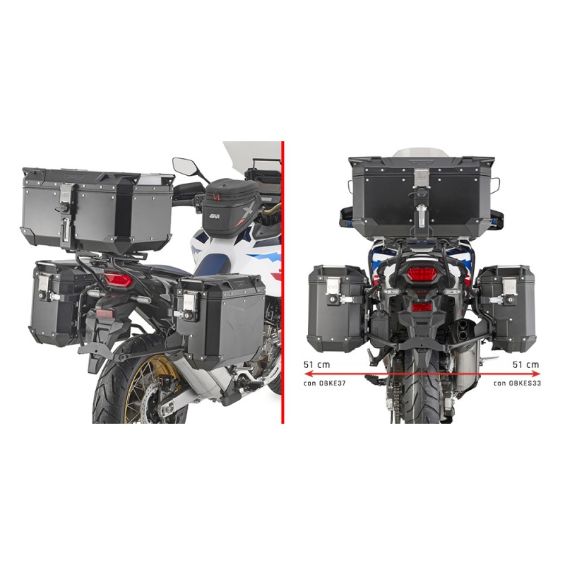 SPEZIFISCHER STAHLROHR-SEITENKOFFERTRÄGE GIVI FÜR KOFFER MONOKEY CAM-SIDE TREKKER OUTBACK HONDA AFRICA TWIN 1100 ADV. SPORT 2024