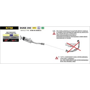 ARROW INDY RACE EVO EXHAUST KTM 390 DUKE 2024-2025 (EURO 5+), TITANIUM/CARBON, APPROVED