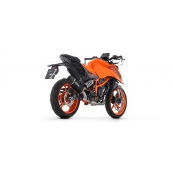 TERMINALE ARROW INDY RACE EVO KTM 390 DUKE 2024, ALLUMINIO DARK/CARBONIO, OMOLOGATO