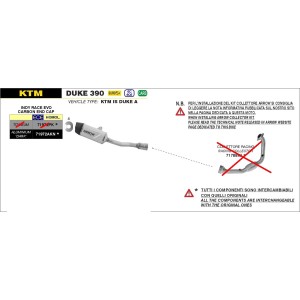 ARROW INDY RACE EVO EXHAUST KTM 390 DUKE 2024-2025 (EURO 5+), DARK ALUMINUM/CARBON, APPROVED