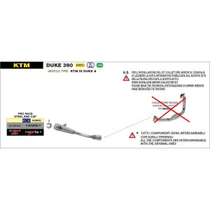 ARROW PRO-RACE EXHAUST KTM 390 DUKE 2024-2025 (EURO 5+), STEEL, APPROVED