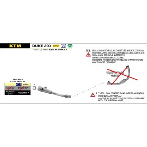 TERMINALE ARROW PRO-RACE KTM 390 DUKE 2024-2025 (EURO 5+), ACCIAIO DARK, OMOLOGATO