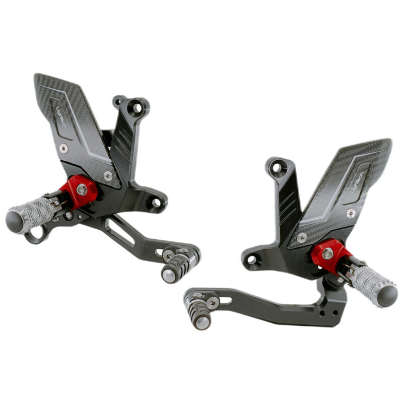 PEDANE ARRETRATE REGOLABILI LIGHTECH R-VERSION POGGIAPIEDI SNODATI KTM 1390 SUPER DUKE R 2024 (STANDARD/ROVESCIATO)