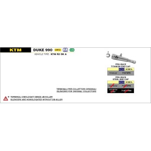 ARROW PRO-RACE EXHAUST KTM 990 DUKE 2024-2025 (EURO 5+), TITANIUM, APPROVED