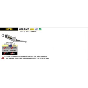 TERMINALE ARROW RACE-TECH KTM 890 SMT 2024 (EURO 5+), ALLUMINIO/CARBONIO, OMOLOGATO