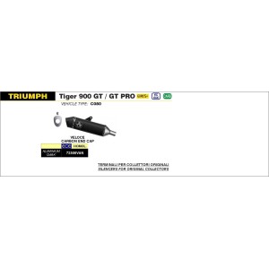 TERMINALE DI SCARICO ARROW VELOCE TRIUMPH TIGER 900 GT PRO 2024-2025 (EURO 5+), ALLUMINIO DARK, OMOLOGATO