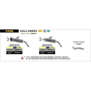 TERMINALE ARROW INDY RACE EVO VOGE VALICO 900 DSX 2024-2025 (EURO 5+), ALLUMINIO DARK/ACCIAIO, OMOLOGATO