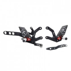 LIGHTECH R-VERSION ADJUSTABLE REAR SETS WITH ARTICULATED FOOTREST YAMAHA MT-09 2024 (STANDARD/REVERSE SHIFTING)