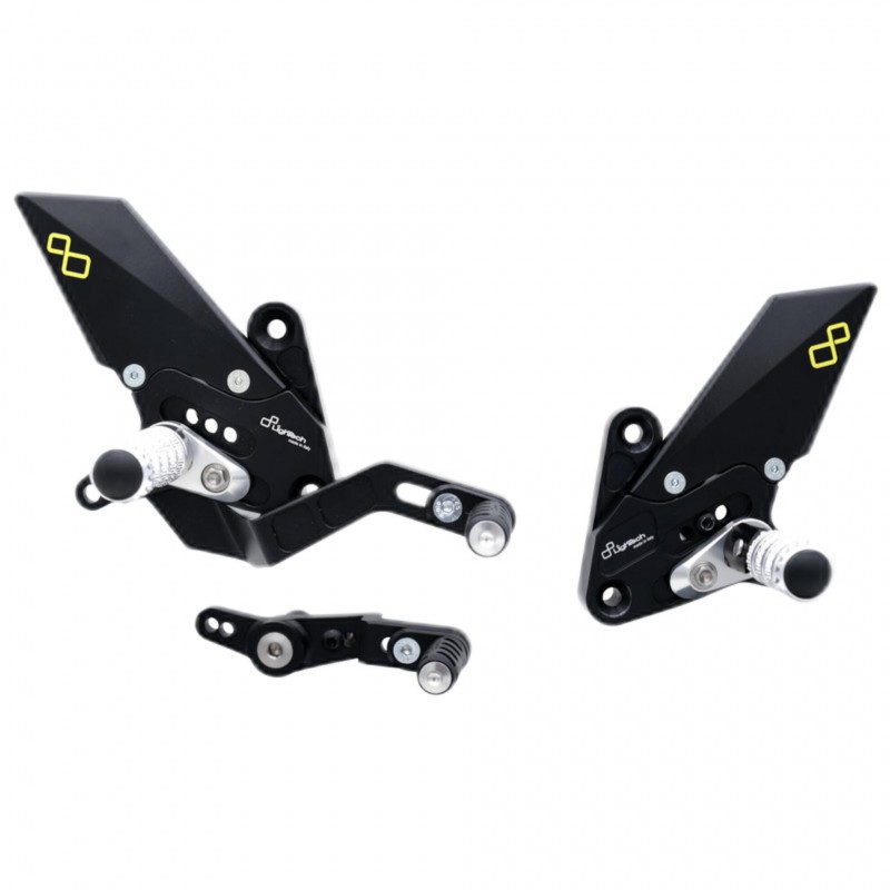 PEDANE ARRETRATE REGOLABILI LIGHTECH CON POGGIAPIEDI FISSI YAMAHA MT-09 2024 (STANDARD/ROVESCIATO)