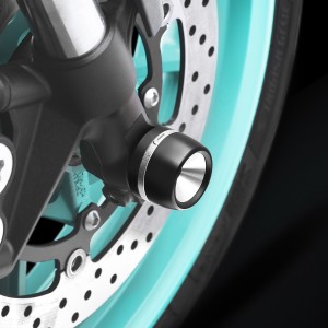 PAR DE ALMOHADILLAS DE PROTECCIÓN DE RUEDA DELANTERA RIZOMA YAMAHA MT-09 2024-2025, SILVER