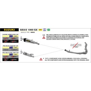 TERMINALE DI SCARICO ARROW PRO-RACE SUZUKI GSX-S 1000 GX 2024, TITANIO, OMOLOGATO