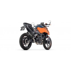 TERMINALE ARROW INDY RACE EVO KTM DUKE 125 2024, ALLUMINIO DARK/CARBONIO, OMOLOGATO