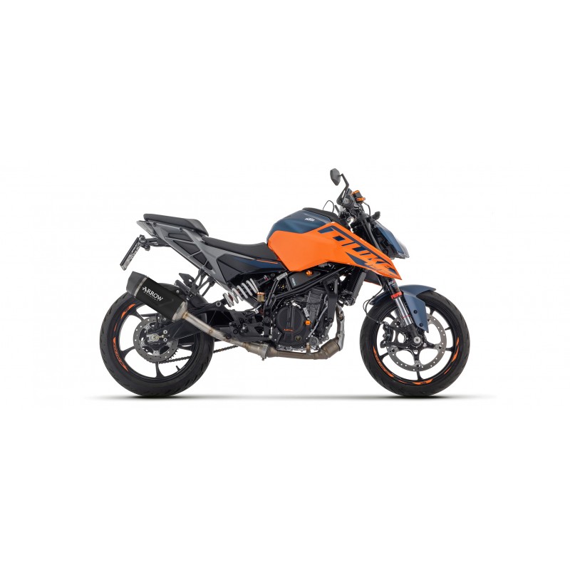 ARROW INDY RACE EVO EXHAUST KTM DUKE 125 2024-2025 (EURO 5+), DARK ALUMINUM/CARBON, APPROVED