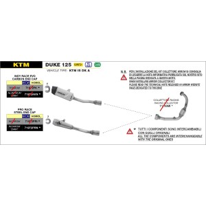 ARROW PRO-RACE EXHAUST KTM DUKE 125 2024-2025 (EURO 5+), DARK STEEL, APPROVED
