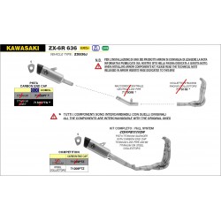 ARROW COMPETITION PISTA RACING FULL EXHAUST SYSTEM KAWASAKI ZX-6R 636 2024-2025, TITANIUM