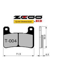 PASTILLAS DE FRENO DELANTERAS CARBON-CERAMIC ZCOO T004-EX KAWASAKI Z 1000 SX 2014-2016