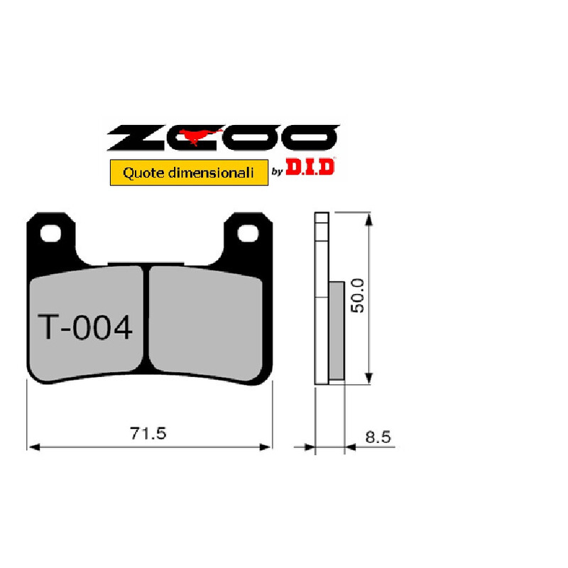 SET PASTIGLIE FRENO ANTERIORI CARBON-CERAMIC ZCOO T004-EX KAWASAKI Z 1000 SX 2014-2016