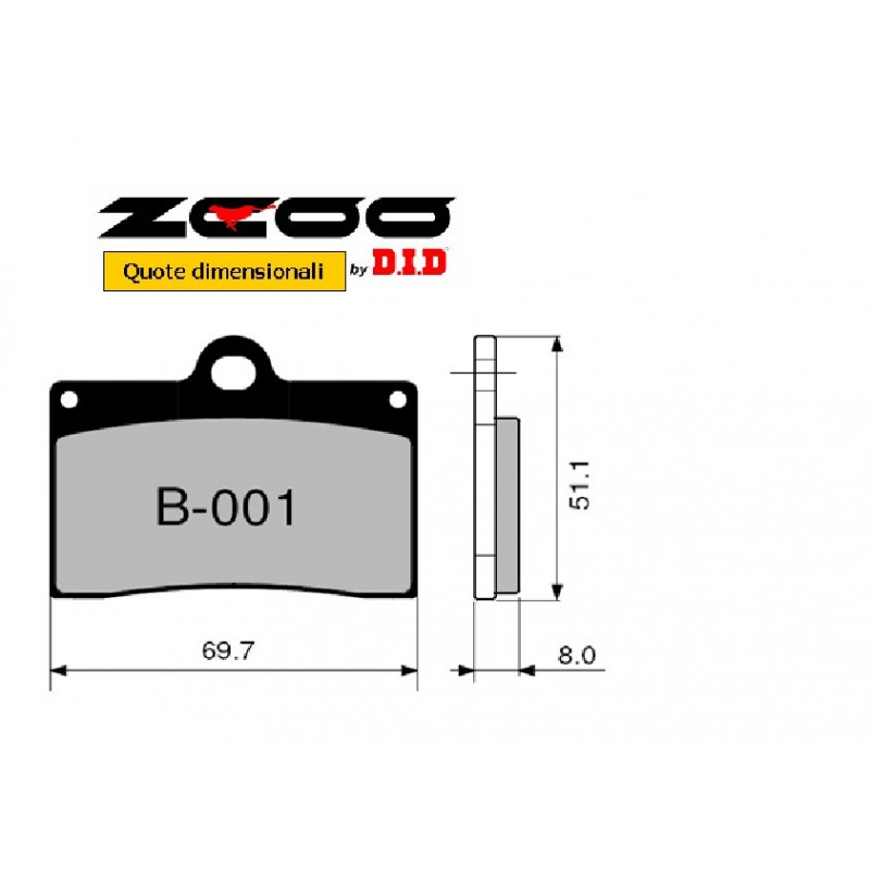 SET VORDERER CARBON-KERAMIK BREMSBELÄGE ZCOO B001-EXC DUCATI 748 1994-1997
