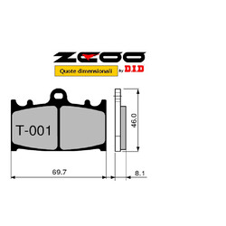 SET PASTIGLIE FRENO ANTERIORI CARBON-CERAMIC ZCOO T001-EX KAWASAKI VERSYS 1000 2012-2014