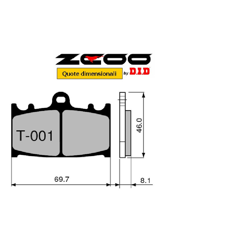 SET PASTIGLIE FRENO ANTERIORI CARBON-CERAMIC ZCOO T001-EX KAWASAKI VERSYS 1000 2012-2014