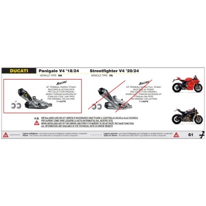 COPPIA TERMINALI DI SCARICO ARROW WORKS DUCATI PANIGALE V4 2018-2019, TITANIO/CARBONIO, RACING