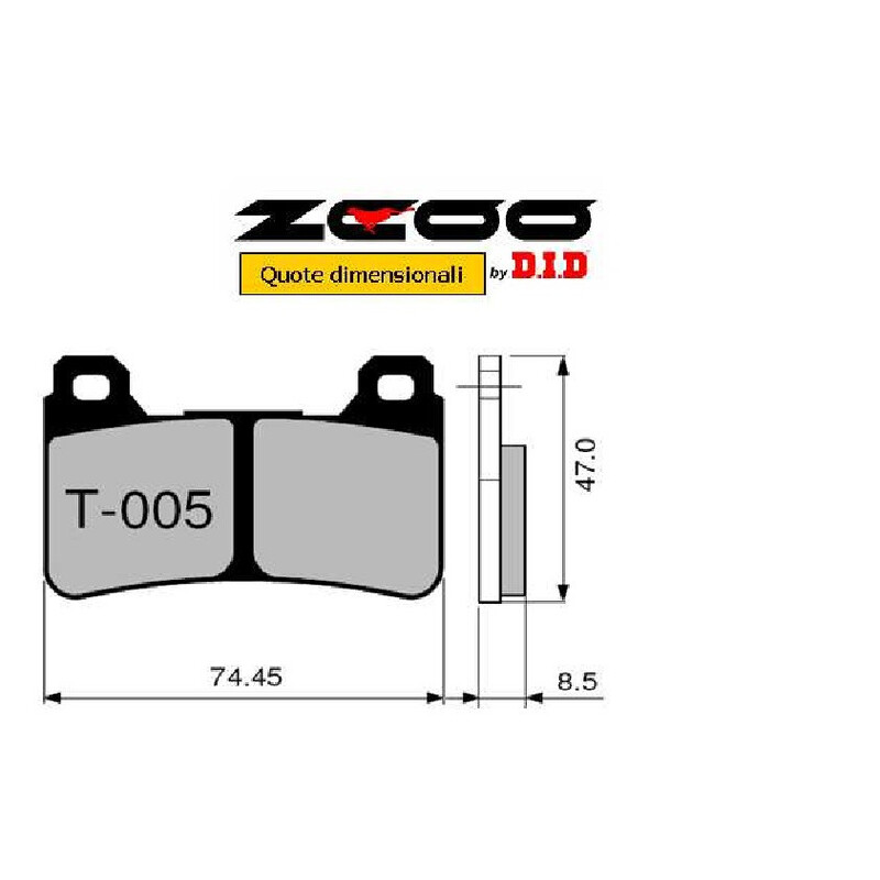 SET PASTIGLIE FRENO ANTERIORI CARBON-CERAMIC ZCOO T005-EXC HONDA CBR 600 RR 2005-2006