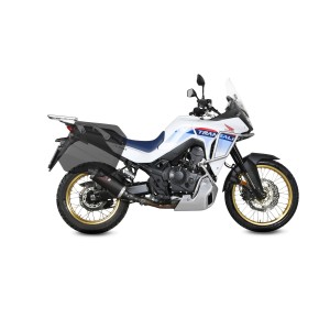 TERMINALE MIVV OVALE HONDA TRANSALP 750 2023-2024, OMOLOGATO ACCIAIO BLACK