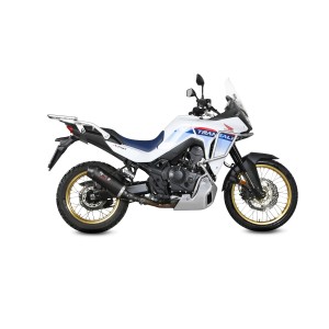 TERMINALE MIVV OVALE HONDA TRANSALP 750 2023-2024, OMOLOGATO BLACK/CARBONIO