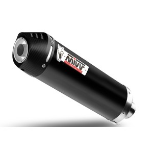 TERMINALE MIVV OVALE HONDA TRANSALP 750 2023-2024, OMOLOGATO BLACK/CARBONIO