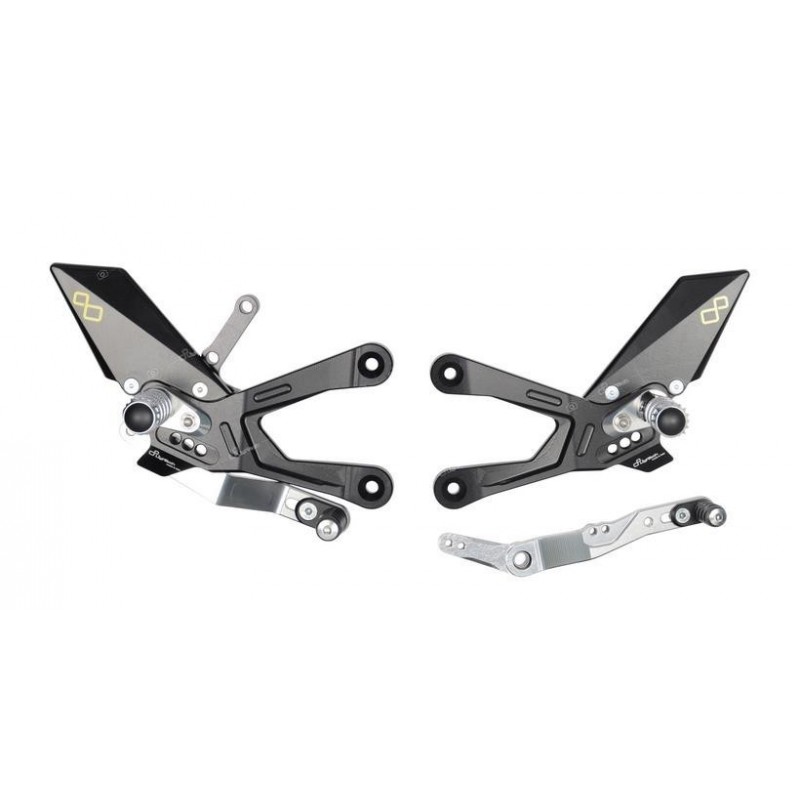 LIGHTECH ADJUSTABLE REAR SETS WITH ARTICULATED FOOTREST YAMAHA R1 2020-2024 (STANDARD/REVERSE)
