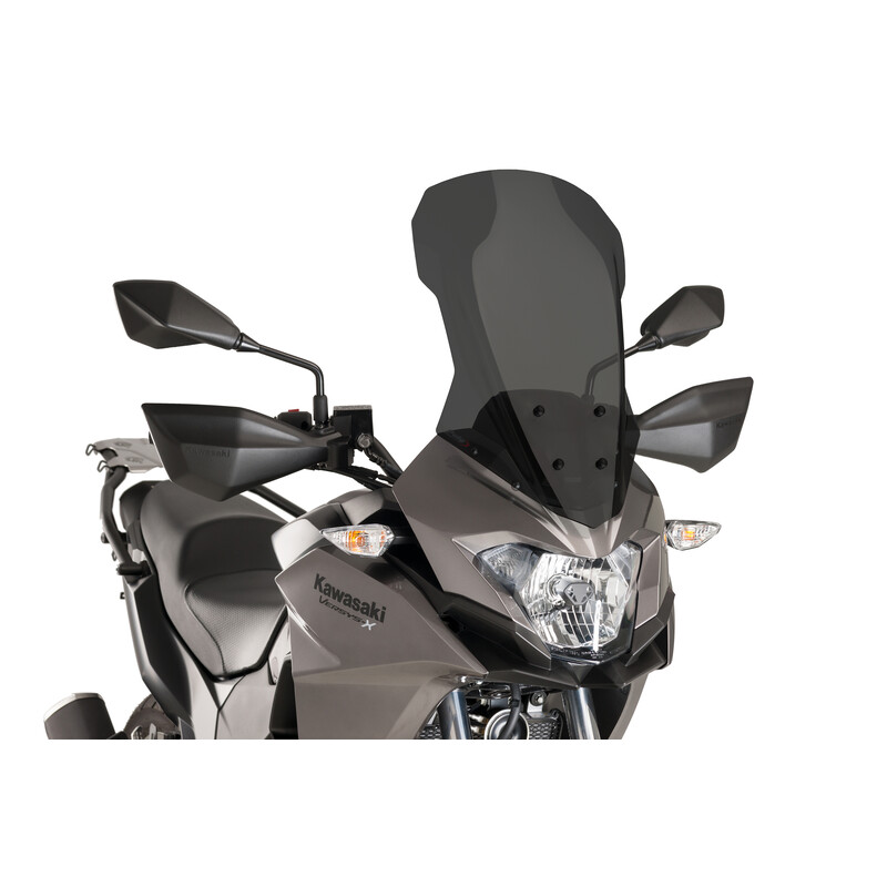 PUIG TOURING WINDSCREEN KAWASAKI VERSYS-X 300 2017-2020, DARK SMOKE