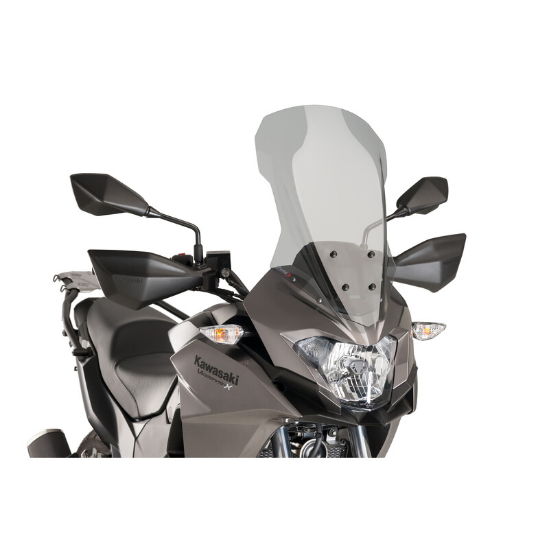 PUIG TOURING WINDSHIELD KAWASAKI VERSYS-X 300 2017-2020, LIGHT SMOKE