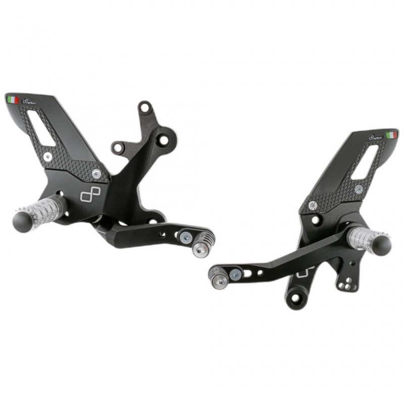 PEDANE ARRETRATE REGOLABILI LIGHTECH CON POGGIAPIEDI FISSI KAWASAKI Z 400 2023 (STANDARD/ROVESCIATO)