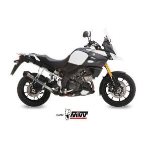 TERMINALE MIVV OVALE SUZUKI V-STROM 1000 2014-2016, OMOLOGATO BLACK/CARBONIO