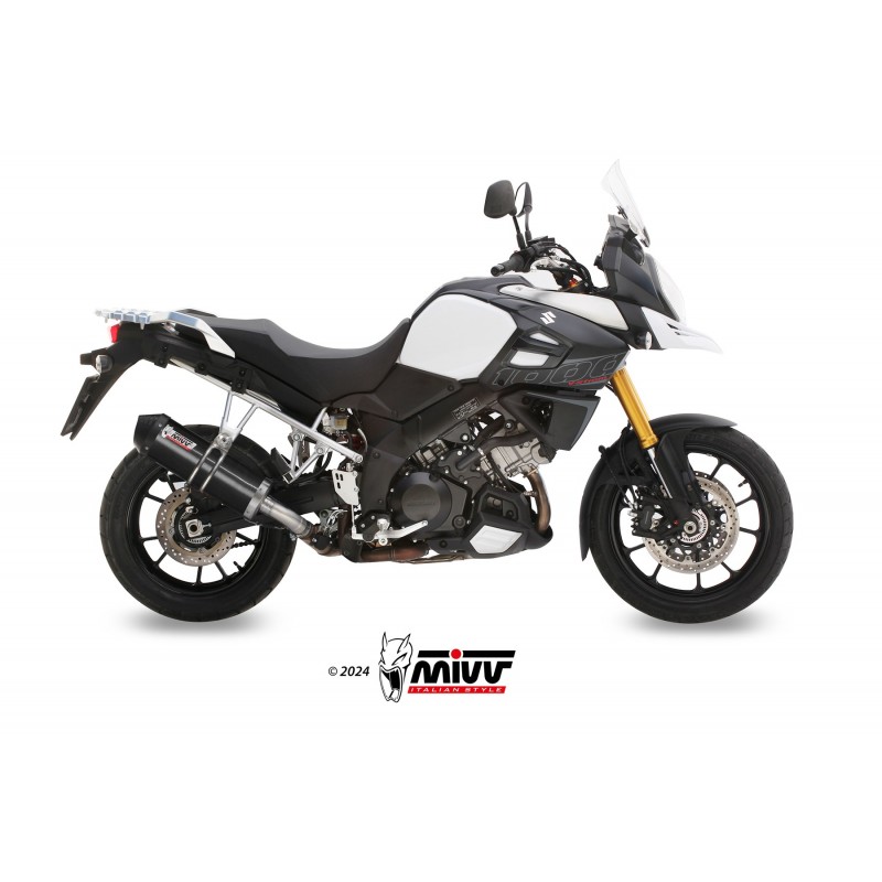 TERMINALE MIVV OVALE SUZUKI V-STROM 1000 2014-2016, OMOLOGATO BLACK/CARBONIO
