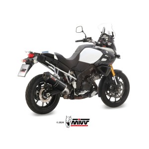 EXHAUST MIVV OVALE SUZUKI V-STROM 1000 2014-2016, APPROVED BLACK/CARBON
