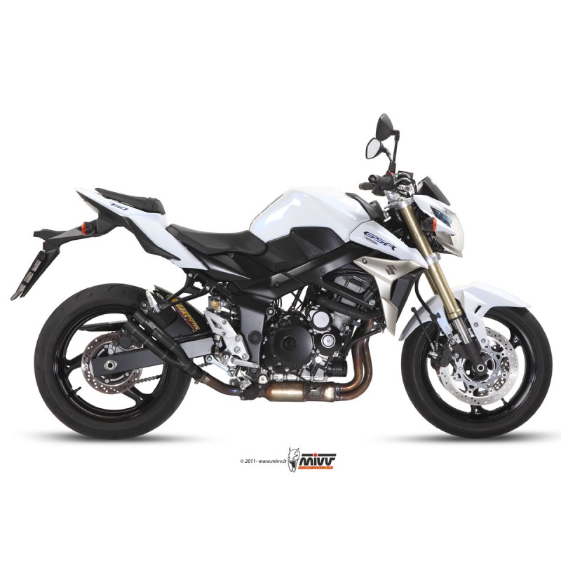 EXHAUST MIVV DOUBLE GUN SUZUKI GSR 750 2011-2016, NOT APPROVED BLACK