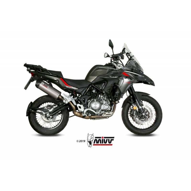 EXHAUST MIVV OVALE BENELLI TRK 502 X 2018-2020, APPROVED TITANIUM/CARBON