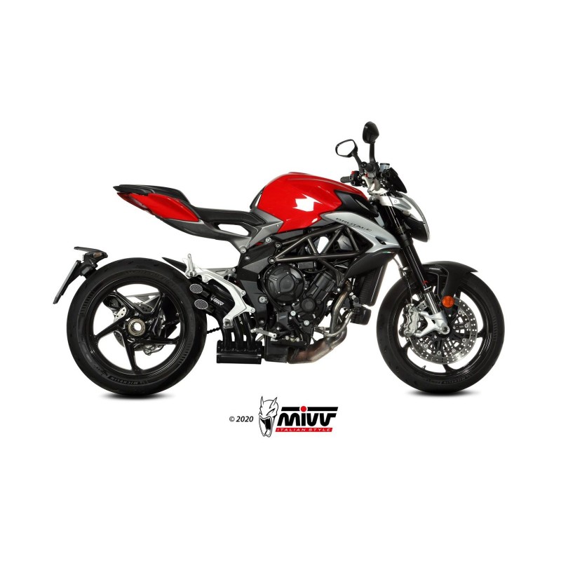 EXHAUST MIVV SPEED EDGE MV AGUSTA BRUTALE 800 2016-2020, APPROVED BLACK/CARBON