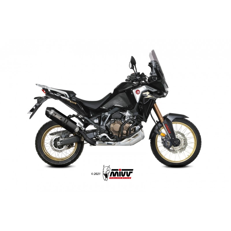 TERMINALE MIVV SPEED EDGE HONDA AFRICA TWIN 1100 2020-2023, OMOLOGATO BLACK/CARBONIO