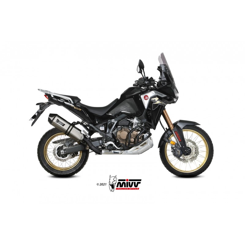 TERMINALE MIVV SPEED EDGE HONDA AFRICA TWIN 1100 2020-2023, OMOLOGATO ACCIAIO/CARBONIO