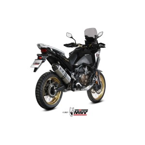 TERMINALE MIVV SPEED EDGE HONDA AFRICA TWIN 1100 2020-2023, OMOLOGATO ACCIAIO/CARBONIO