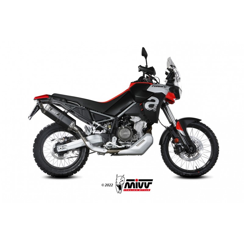 TERMINALE MIVV SPEED EDGE APRILIA TUAREG 660 2022-2024, OMOLOGATO BLACK/CARBONIO